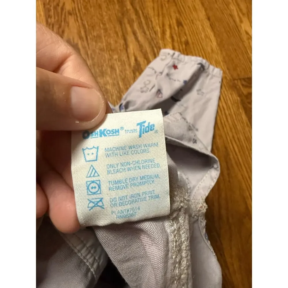 Vintage Oshkosh B'gosh Baby B'Gosh Happy Sailing Overalls 12mo